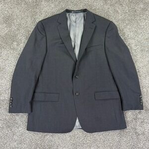 Hart Schaffner Marx Dillards Men Blazer Charcoal Gray Two Button Sport Coat READ